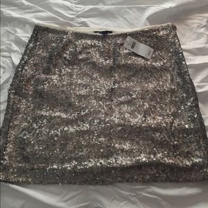 Silver sequined skirt