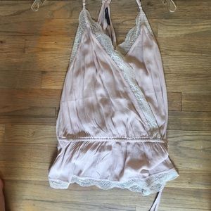 American eagle pink lace tank top