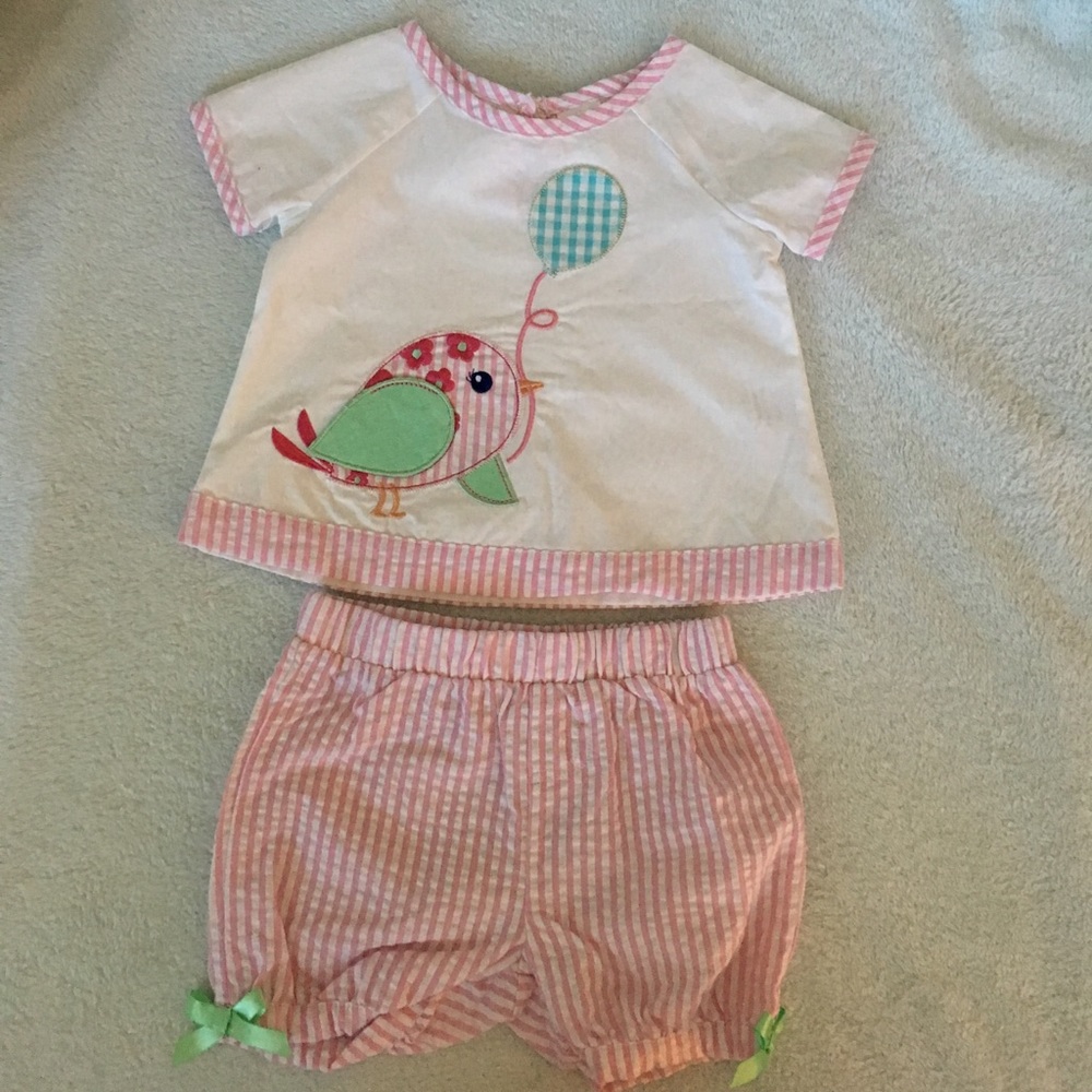 Seersucker bloomer set - Baby Girl Size 3/6 Months