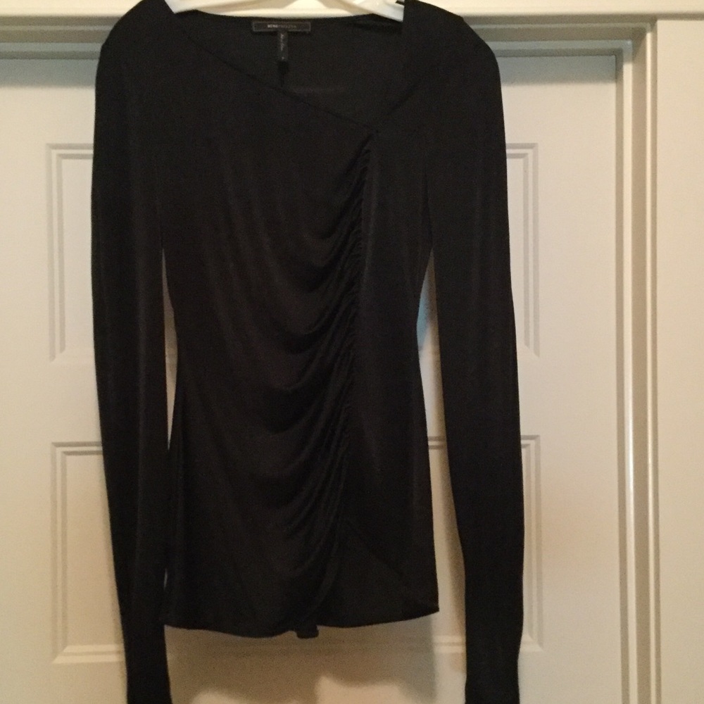 BCBG MAXAZRIA long sleeve black top size Small