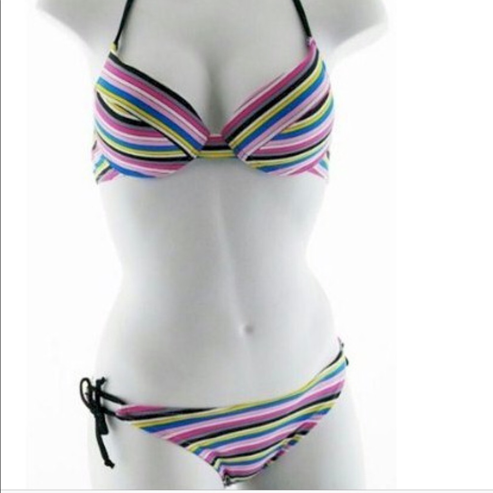 Swimsuit string bikini stripe swimsuit small NWT - Picture 1 of 8