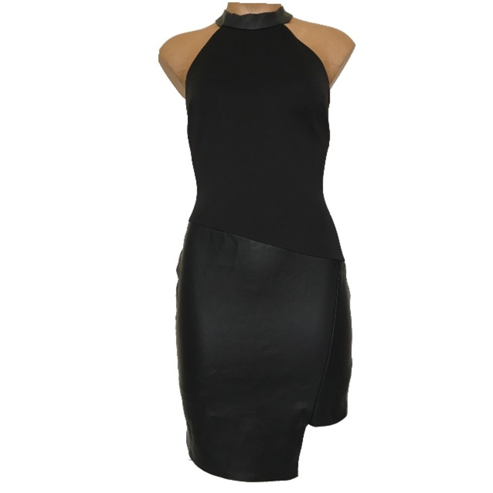Halter Mini Dress, Black, 8