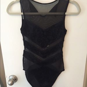 Mesh velvet bodysuit LF XS
