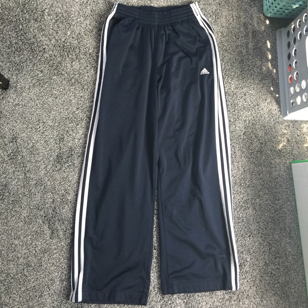 Women navy adidas fleece pants size small - Picture 3 of 5