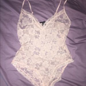 Forever 21 Rose Lace Bodysuit