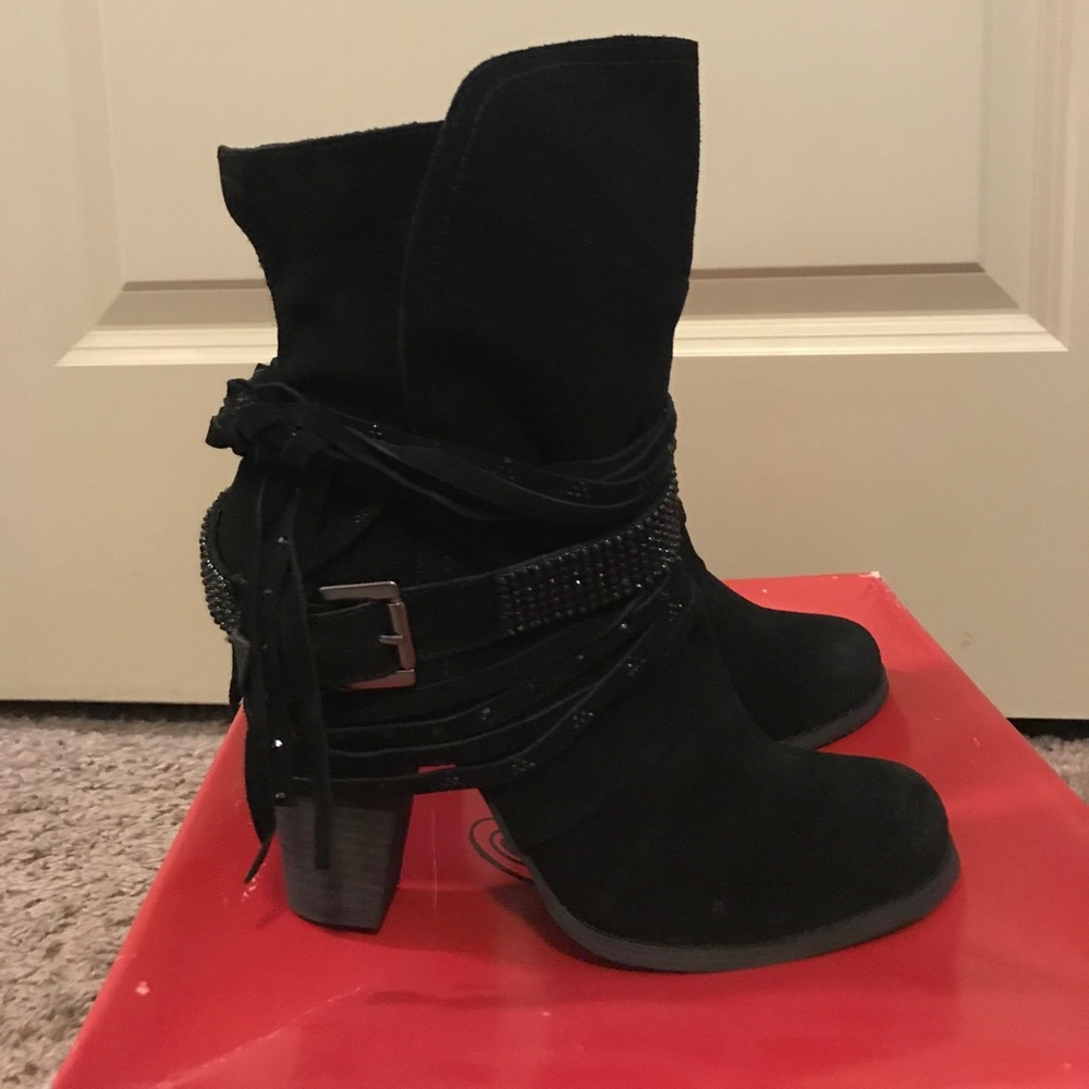 Naughty Monkey black heeled booties! LIKE NEW