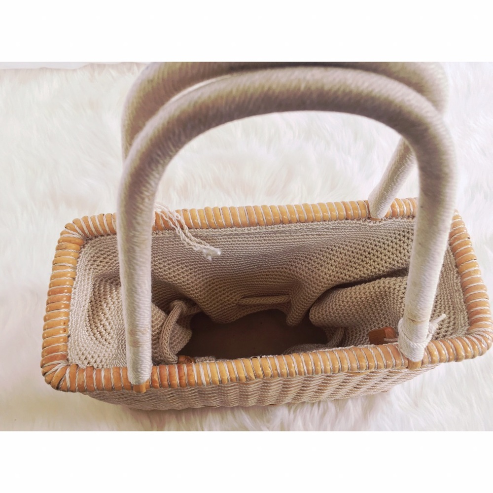 Tan Woven Straw Wicker Bag - Picture 2 of 4