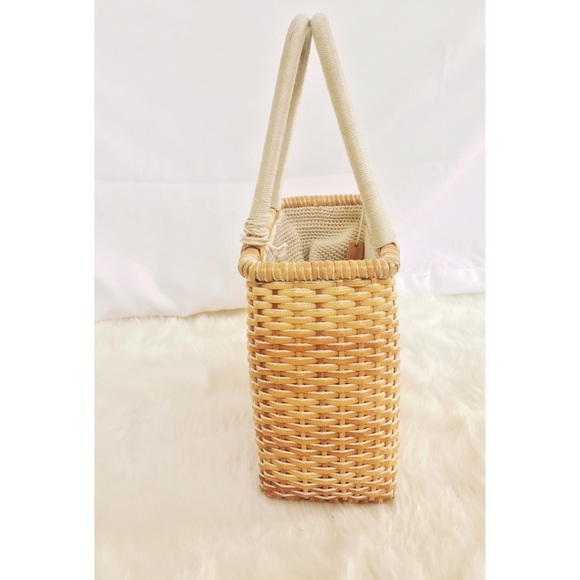 Tan Woven Straw Wicker Bag - Picture 3 of 4