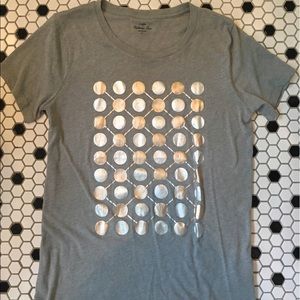 Grey Metallic Patterned JCrew Collection Tshirt