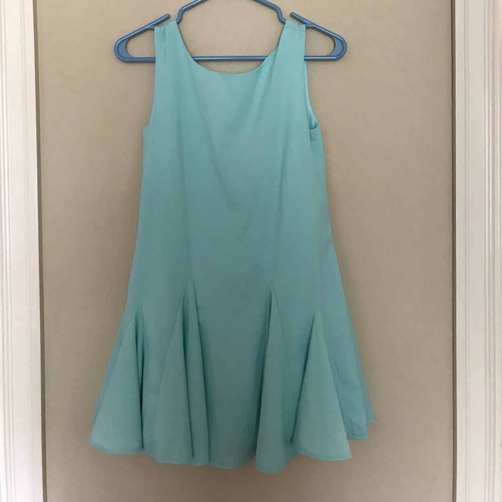 Turquoise pleated dress