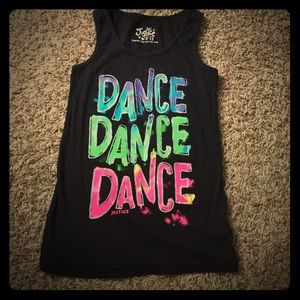 Justice black DANCE tank top