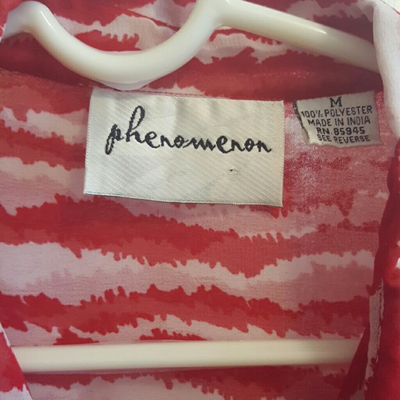 Phenomenon Red and white buttons up shirt size M. - Picture 2 of 5