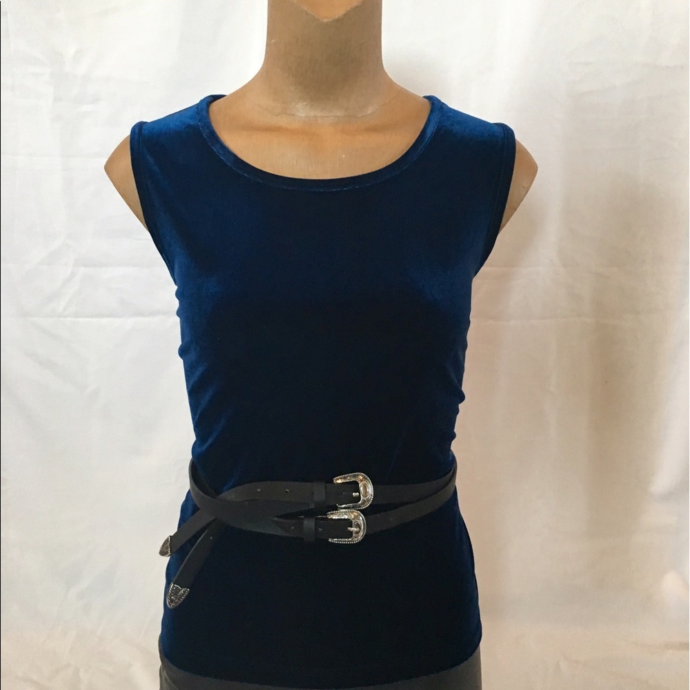 Velvet Blouse, M, Blue