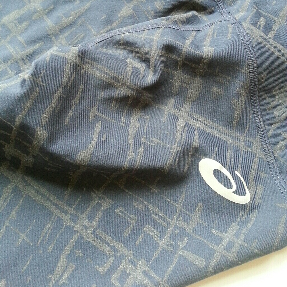 NWT asics navy blue reflective capris XS - Picture 2 of 6