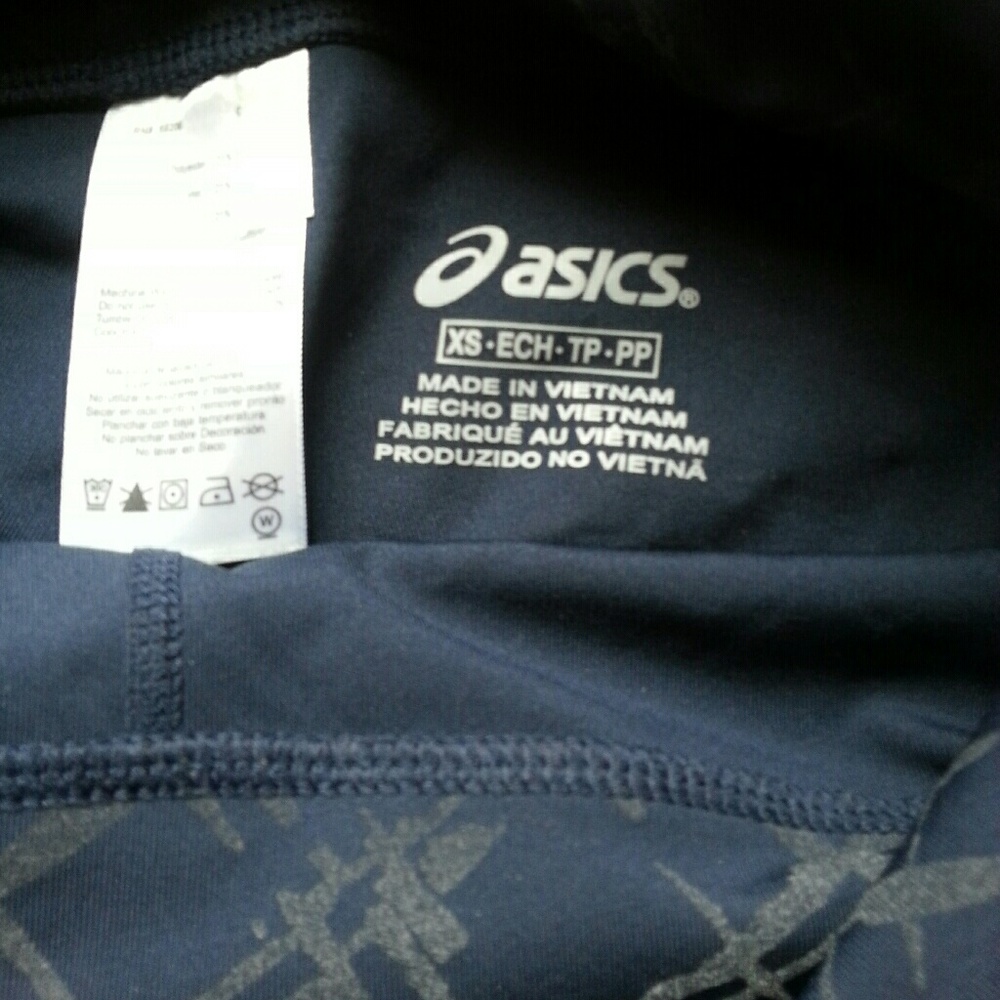 NWT asics navy blue reflective capris XS - Picture 5 of 6