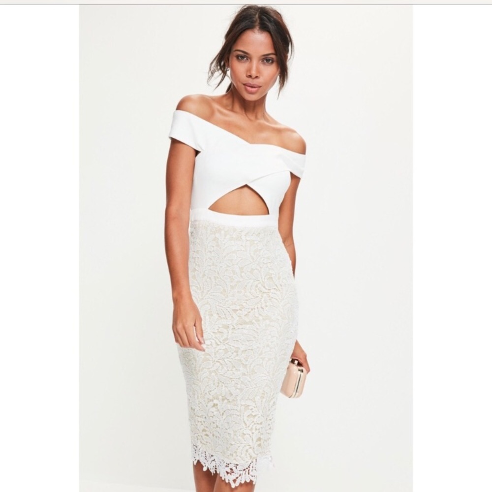 WHITE LACE MISSGUIDED dress size 10