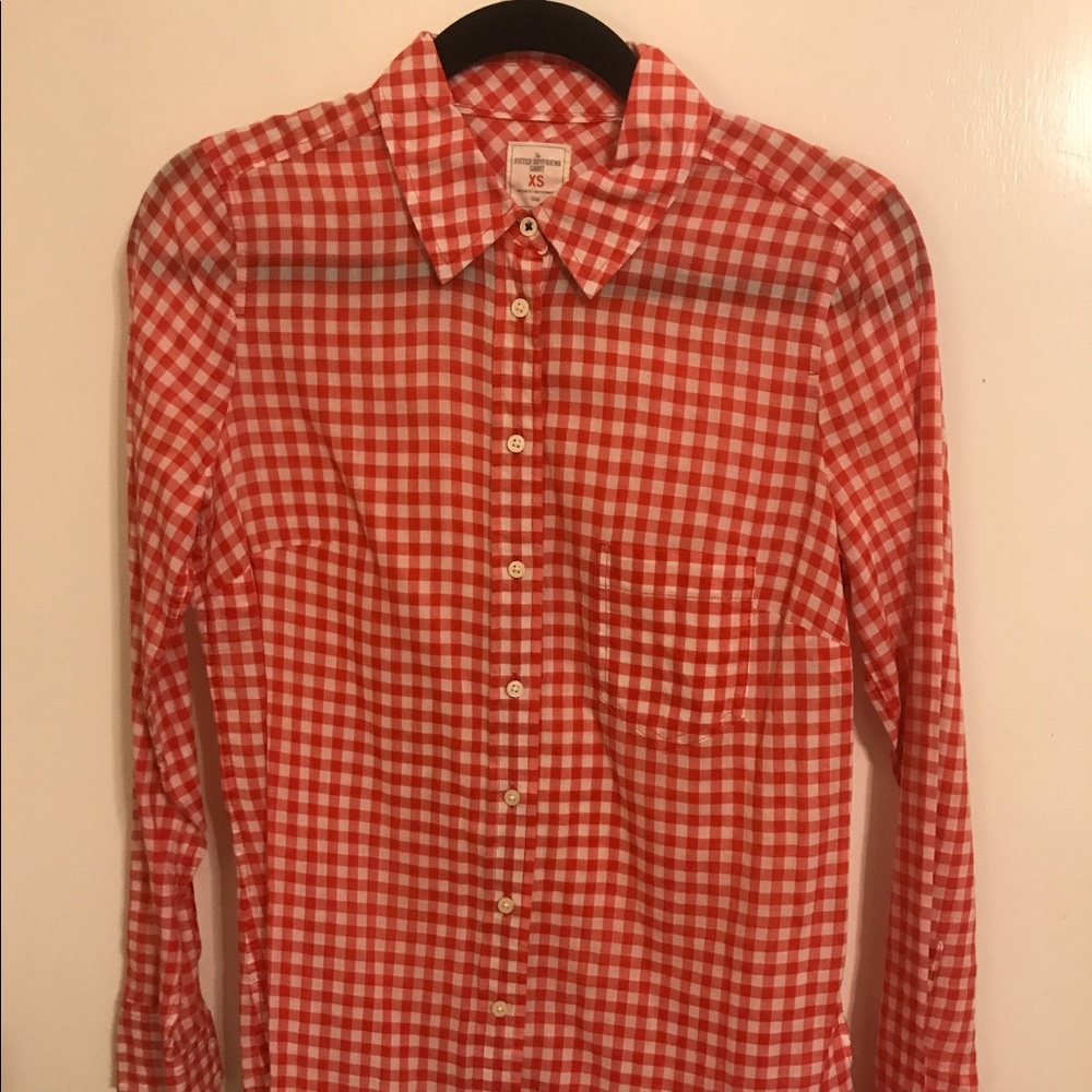 GAP Boyfriend Button Down Checkered