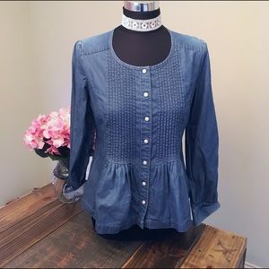 🚨SALE💲 VINTAGE Lucky Brand Pleated Denim Top