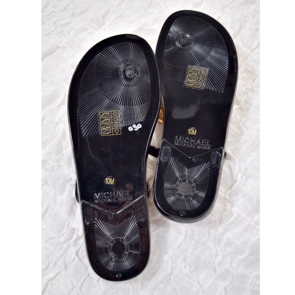 NEW Black Jelly Michael Kors Flip Flop Sandals - Picture 4 of 5