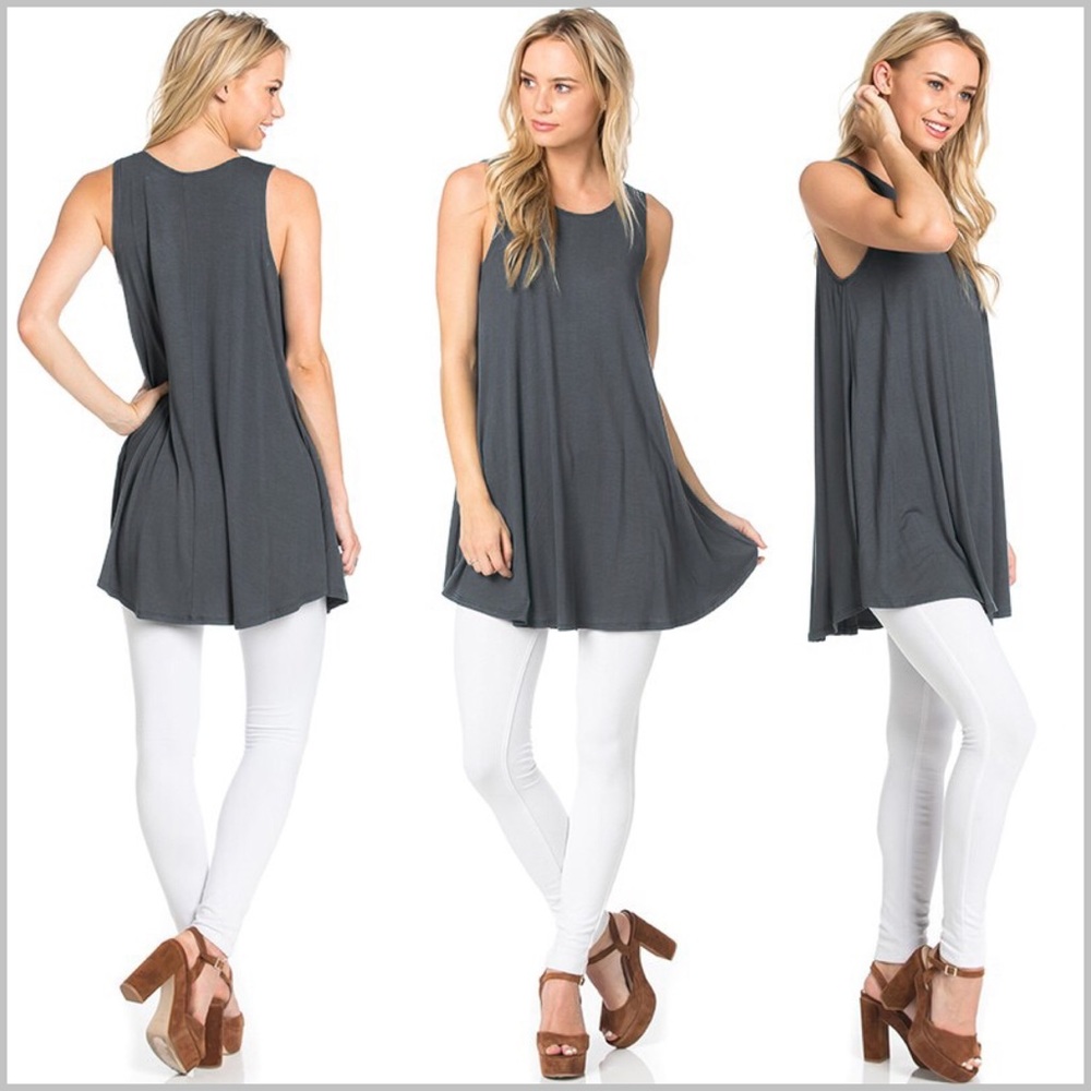 Charcoal Gray Swing Tank  SMALL - Picture 2 of 6