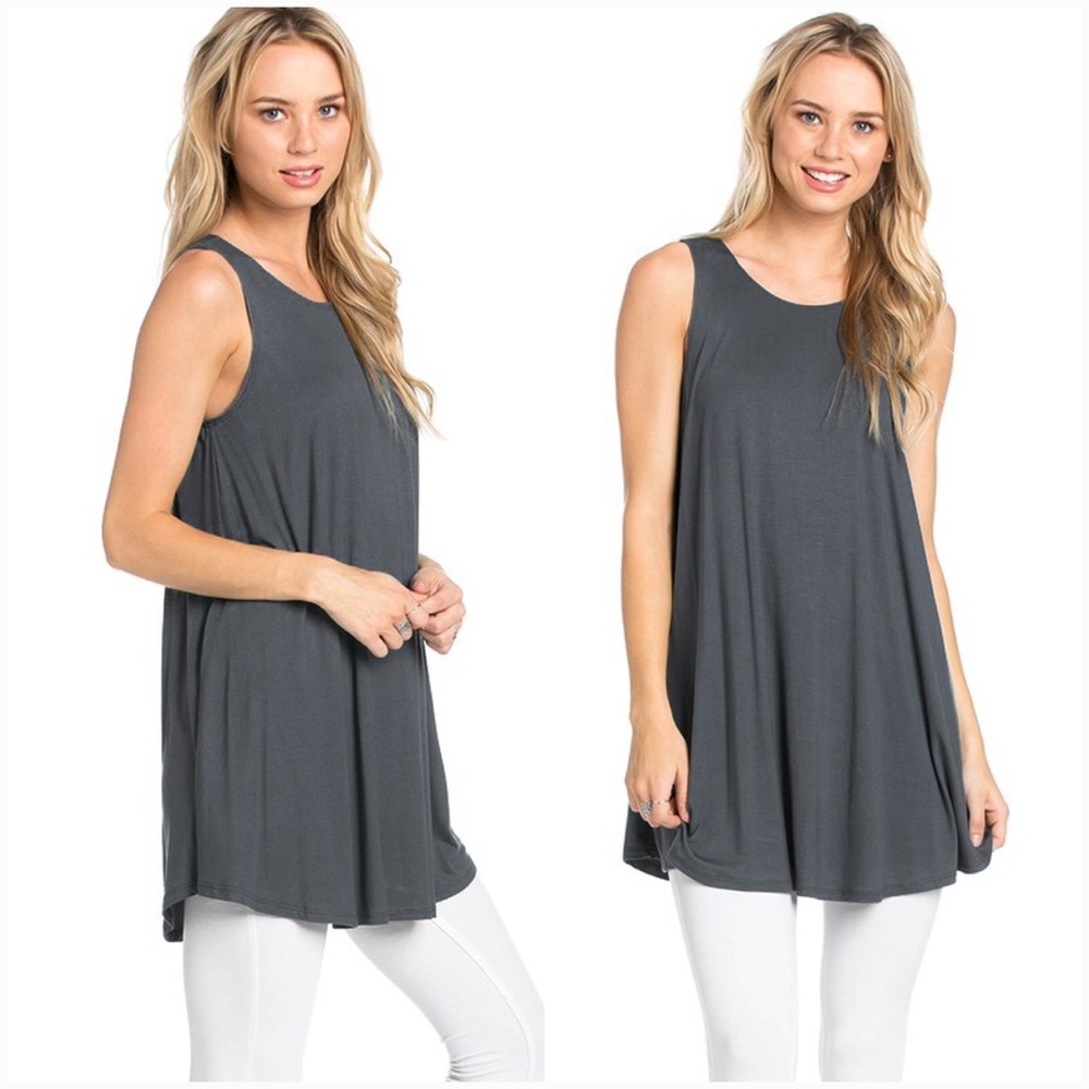 Charcoal Gray Swing Tank  SMALL - Picture 4 of 6