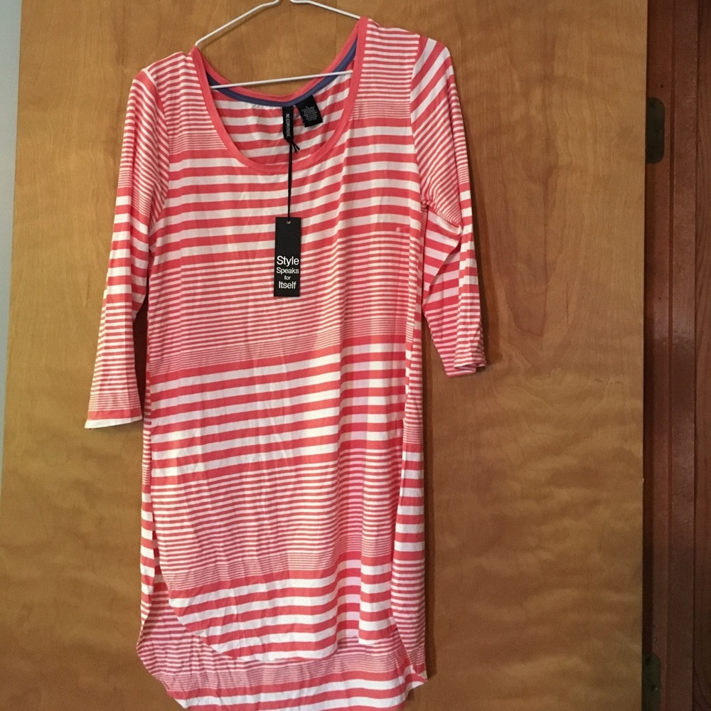 Pink and white striped Tunic