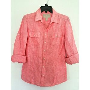Banana Republic coral button down shirt