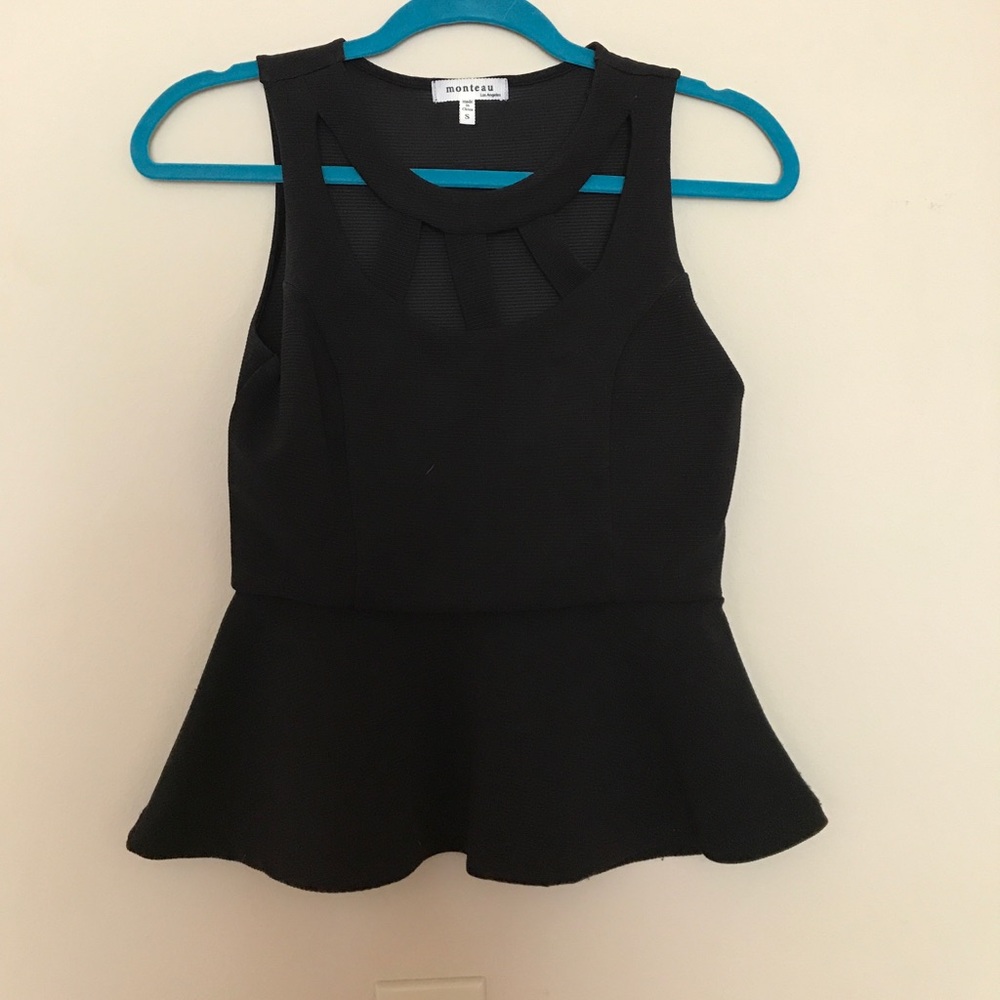 Black peplum top