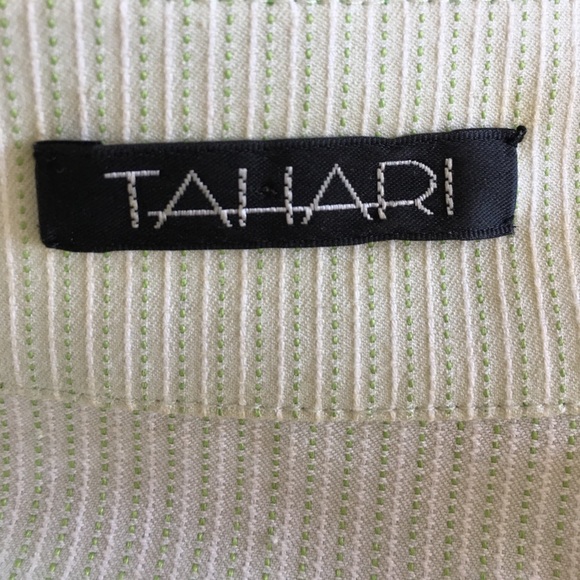 Tahari skirt and jacket in pale green dobby weave - Picture 4 of 4