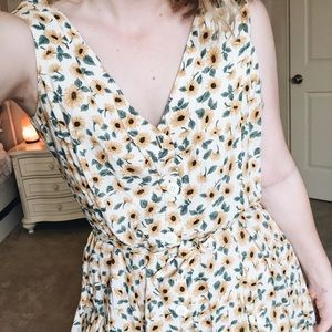 VINTAGE Sunflower Print Romper