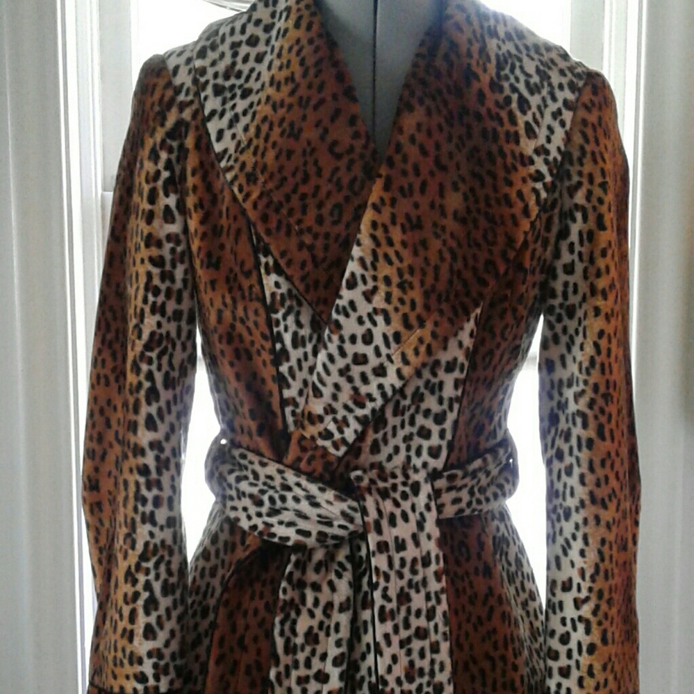 Handmade fuax fur leopard coat