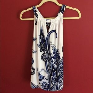 INC Blue and white blouse