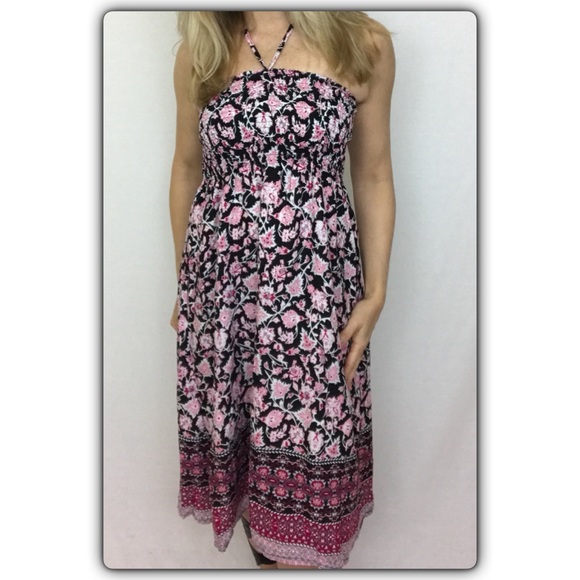 Floral Halter Tank Tube Dress Small - Picture 3 of 6