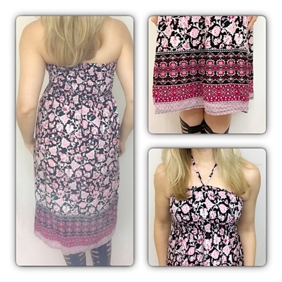 Floral Halter Tank Tube Dress Small - Picture 5 of 6