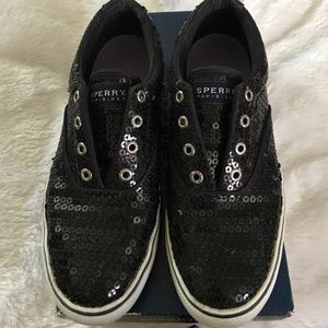 Sperry Black Sequin Sneakers