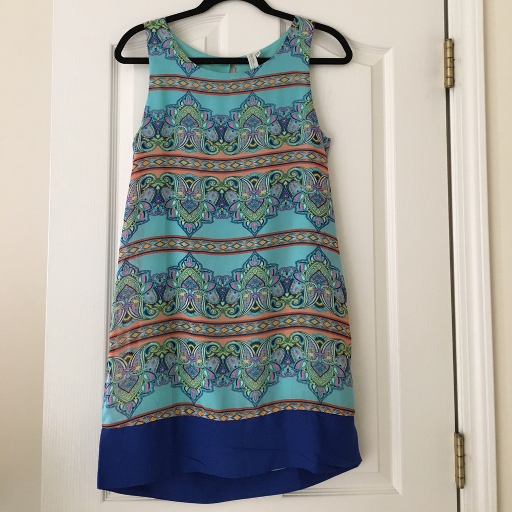Aztec print shift dress