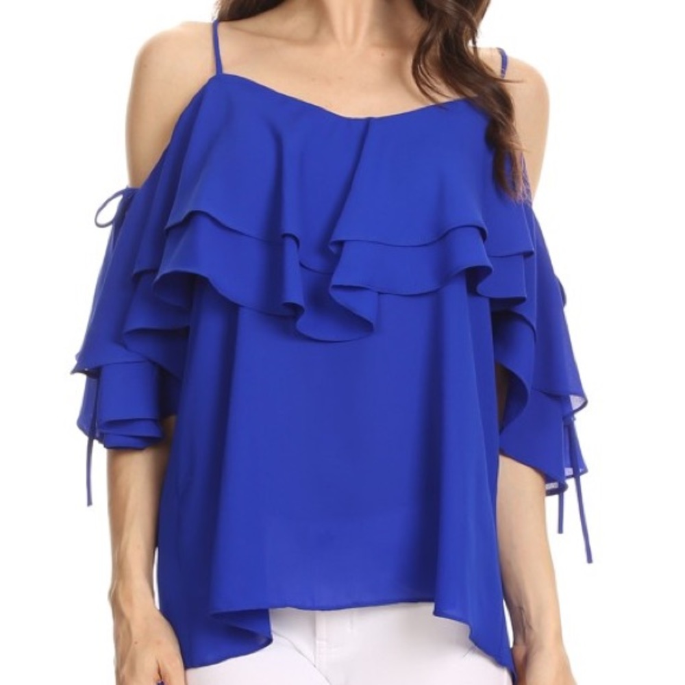 SALE ❣1LARGE LEFT❣Royal Ruffled Top - Picture 2 of 4