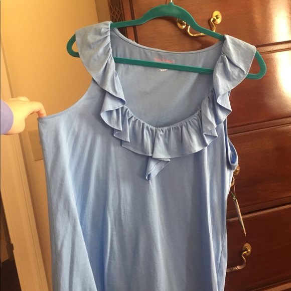 Lilly Pulitzer Blue Nadel Ruffle Tank Top - Picture 2 of 5