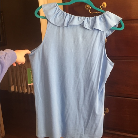 Lilly Pulitzer Blue Nadel Ruffle Tank Top - Picture 4 of 5
