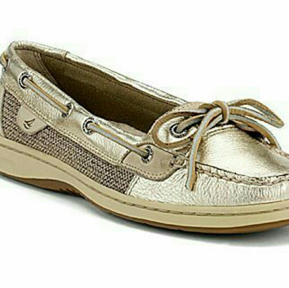 Sperry Shoes - Sperry Angelfish slip on boat shoe in gold