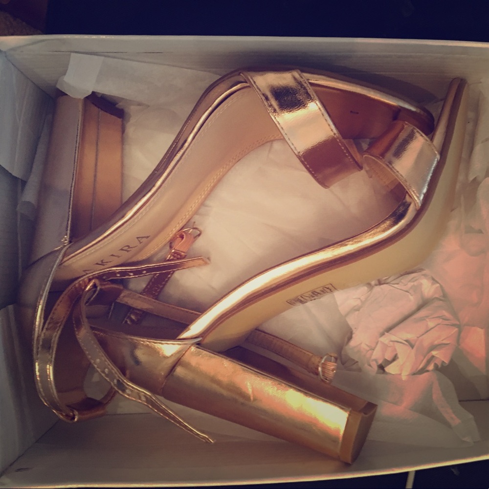 Akira rose gold heels