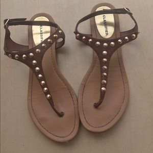 Studded Flat Leather Sandals
