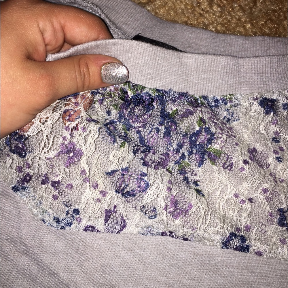Wet seal top with lace