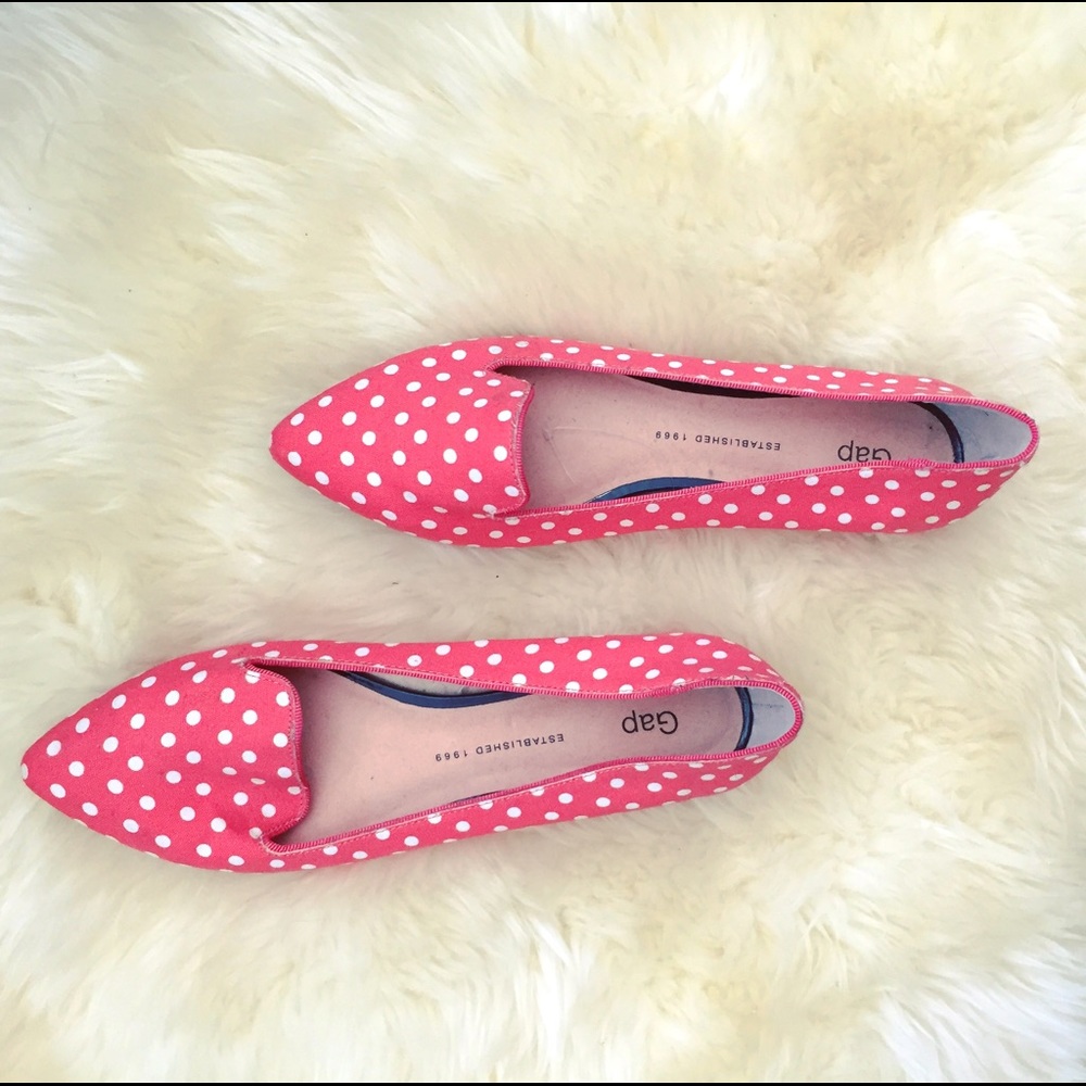 Pink + polka dot Gap loafers