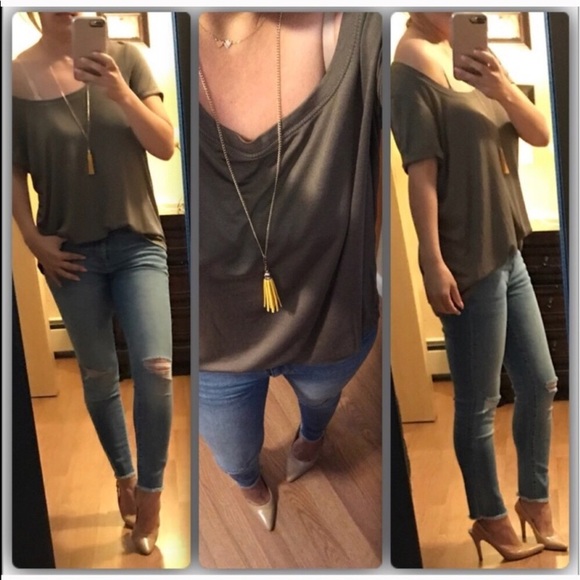 None Tops - Olive t-shirt, NWT.