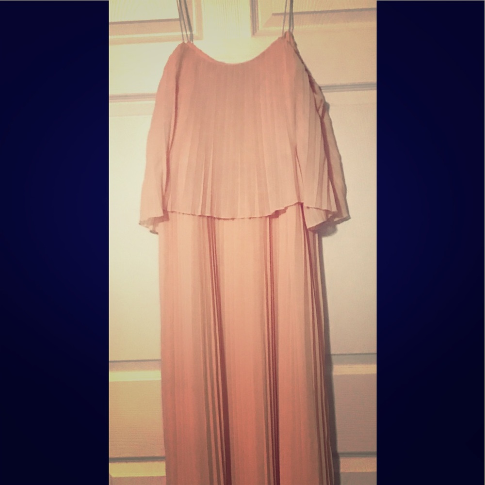 Floor Length Chiffon Pink Bridesmaid Dress
