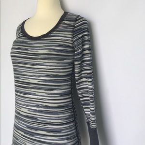 Athleta striped long sleeve top