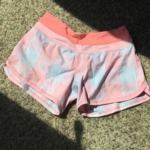 Paint stained plaid lululemon short