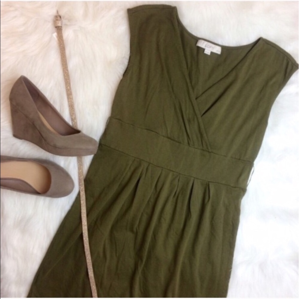 LOFT Olive Green Dress