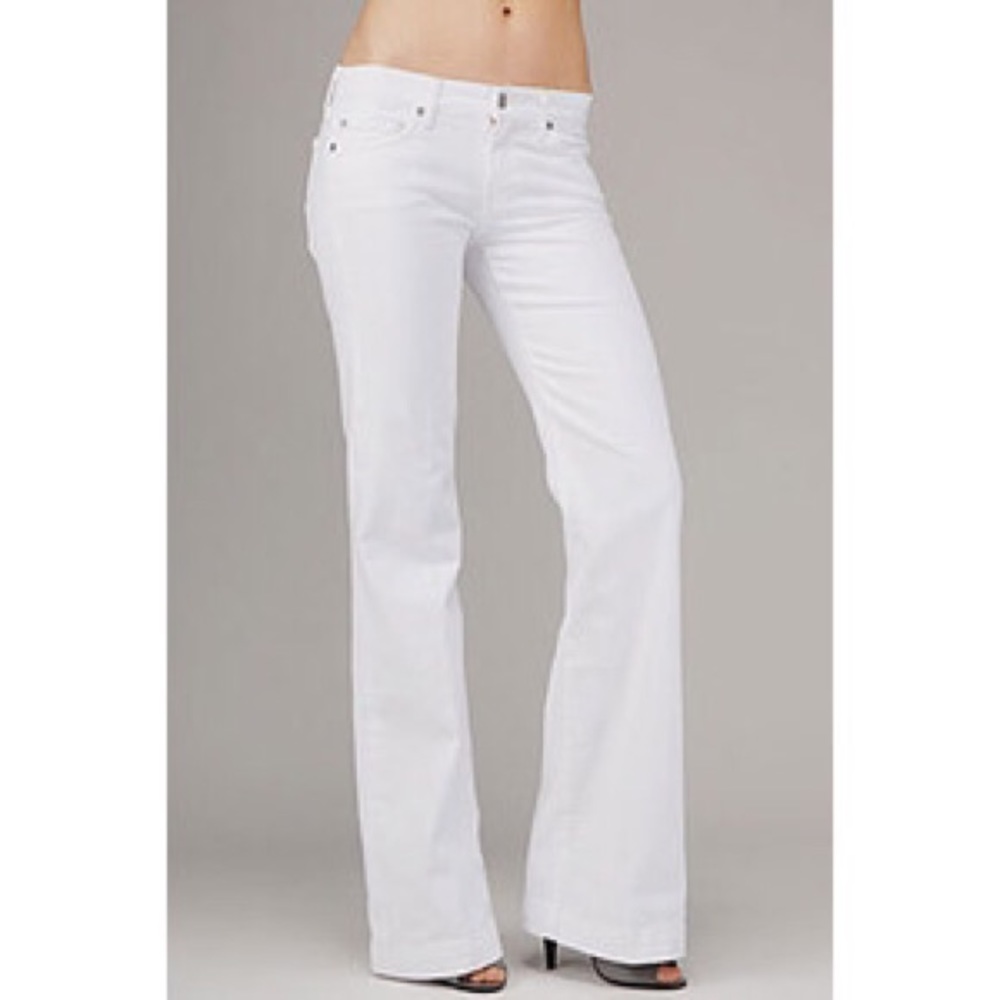 7 For All Mankind 'Dojo' White Flare Jeans